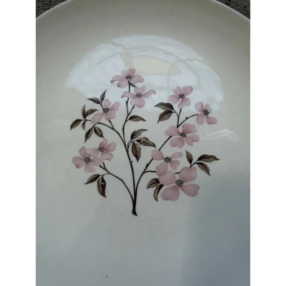 Edwin Knowles PINK DOGWOOD (GOLD TRIM) Dinner Plate